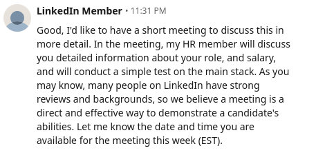 Figure 4: discussing the meeting with HR